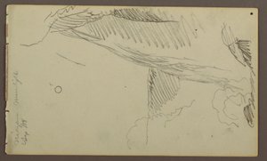 Tegning, vandfald i måneskin, 1858 af Frederic Edwin Church