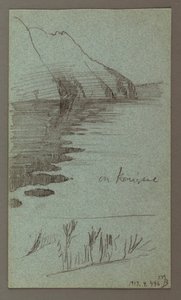 Tegning, vandfald, muligvis 1868 af Frederic Edwin Church