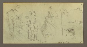 Tegning, Figur ridende på kamel, siddende på kamel, muligvis 1868 af Frederic Edwin Church