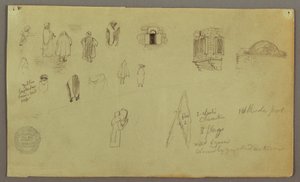 Tegning, Figurstudier, vinduesflag, muligvis 1868 af Frederic Edwin Church
