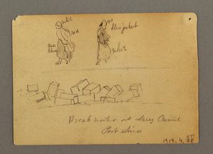 Tegning, Figurstudier med hunde, Egypten, 1868 af Frederic Edwin Church