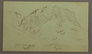 Tegning, Flat Rocky hill, 4. maj 1868 af Frederic Edwin Church
