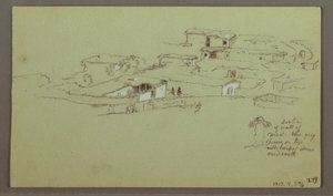 Tegning, Flat Rocky hill, 4. maj 1868 af Frederic Edwin Church