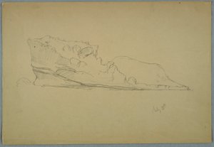 Tegning, flydende isbjerg, 15. juli 1859 af Frederic Edwin Church