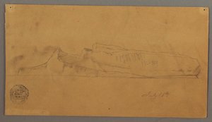 Tegning, flydende isbjerg, 16. juli 1859 af Frederic Edwin Church
