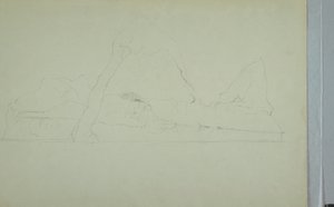 Tegning, flydende isbjerg, juni eller juli 1859 af Frederic Edwin Church