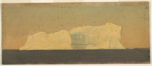 Tegning, flydende isbjerg, Labrador, juni eller juli 1859 af Frederic Edwin Church
