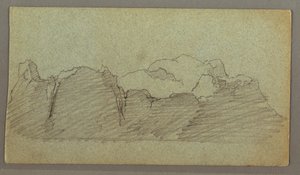 Tegning, flydende isbjerg, muligvis juni 1874 af Frederic Edwin Church