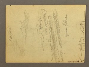 Tegning, fragment af en kolonnade, springvand, muligvis 1868-69 af Frederic Edwin Church