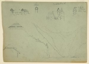 Tegning, Fra Salzkammergut, Østrig og Konigssee, nær Berchtesgaden, Bayern, juli 1868 af Frederic Edwin Church