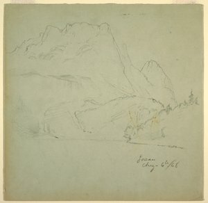 Tegning, fra en af Gosau-søerne, Salzkammergut, 6. august 1868 af Frederic Edwin Church