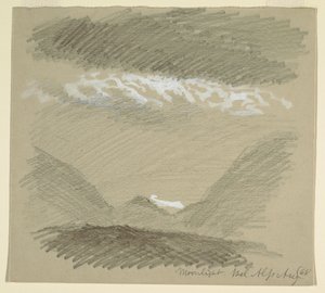 Tegning, Fra de bernske alper, Bel Alp, august 1868 af Frederic Edwin Church