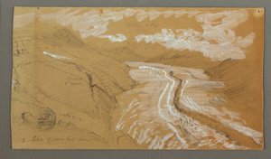 Tegning, Glacier, 21. august 1868 af Frederic Edwin Church