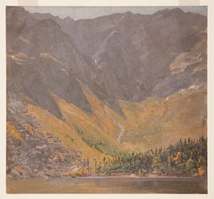 Tegning, Great Basin, Mount Katahdin, Maine, før 1878 af Frederic Edwin Church