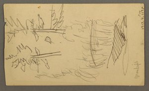 Tegning, Hill-området, muligvis 1877 af Frederic Edwin Church