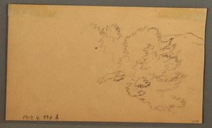 Tegning, Bakker og dal, oktober 1873 af Frederic Edwin Church