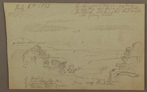 Tegning, Hudson Valley, 1863 af Frederic Edwin Church