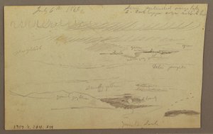Tegning, Hudson Valley, 1863 af Frederic Edwin Church