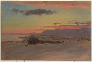 Tegning, Hudson Valley om vinteren, ser sydvest fra Olana, 1870–80 af Frederic Edwin Church