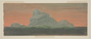 Tegning, Isbjerg mod aftenhimmel, juni 1859 af Frederic Edwin Church