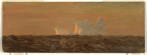 Tegning, Isbjerge, juni eller juli 1859 af Frederic Edwin Church