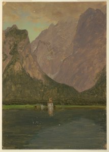 Tegning, Koenigsee, nær Berchtesgaden, Bayern, 1868 af Frederic Edwin Church