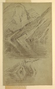 Tegning, Königssee, Berchtesgaden, Bayern, juni eller juli 1868 af Frederic Edwin Church