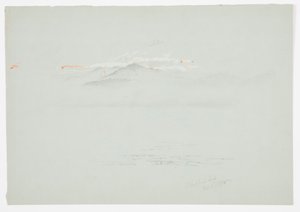 Tegning, Lake Millinoket og Mount Katahdin, 1878 af Frederic Edwin Church