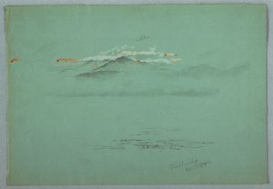 Tegning, Lake Millinoket og Mount Katahdin, 1878 af Frederic Edwin Church