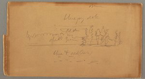 Tegning, Sø og bred, muligvis 1876 af Frederic Edwin Church