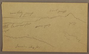 Tegning, landskab, august 1865 af Frederic Edwin Church