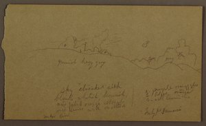 Tegning, landskab, juli 1865 af Frederic Edwin Church