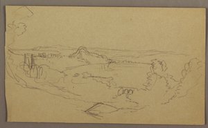 Tegning, landskab, maj-august 1865 af Frederic Edwin Church