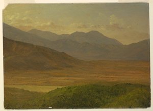 Tegning, landskab, maj 1865 af Frederic Edwin Church