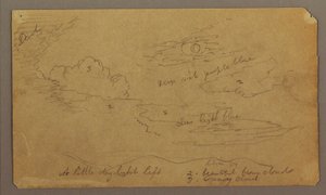 Tegning, landskab; bagside: Botaniske skitser, 1865 af Frederic Edwin Church