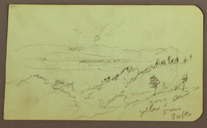 Tegning, landskab; bagside: Figur, landskab, 1883 af Frederic Edwin Church