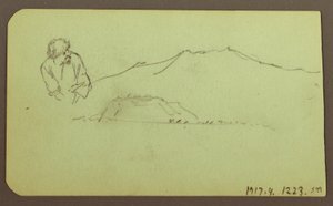 Tegning, landskab; bagside: Figur, landskab, 1883 af Frederic Edwin Church