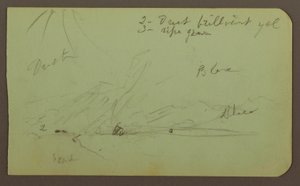 Tegning, landskab; bagside: Bjergside, 1883 af Frederic Edwin Church