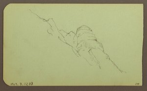 Tegning, landskab; bagside: Bjergside, 1883 af Frederic Edwin Church