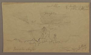 Tegning, landskab; bagside: Himmel, august 1865 af Frederic Edwin Church