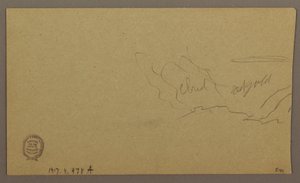 Tegning, landskab; bagside: Himmel, august 1865 af Frederic Edwin Church