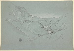 Tegning, Landskab fra Alperne, august-september 1868 af Frederic Edwin Church
