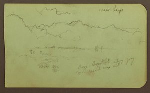 Tegning, Landskab "nær lagos"; bagside: Landskab, 1883 af Frederic Edwin Church