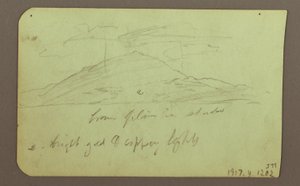 Tegning, Landskab med skyer; bagside: Bjerg, 1883 af Frederic Edwin Church