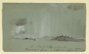 Tegning, Landskab med regn, 1860 af Frederic Edwin Church