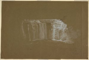 Tegning, Lower Falls, Genesee River, Rochester, New York, 1848 af Frederic Edwin Church