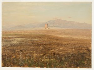 Tegning, mexicansk landskab, april 1869 af Frederic Edwin Church