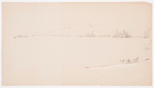 Tegning, Millinocket Lake, Maine, september 1878 af Frederic Edwin Church