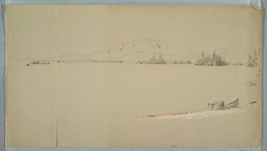Tegning, Millinocket Lake, Maine, september 1878 af Frederic Edwin Church