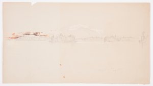 Tegning, Millinocket Lake, udsigt til Mt. Katahdin, september 1878 af Frederic Edwin Church